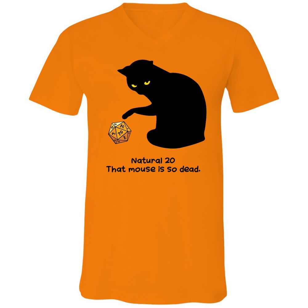 Unisex V-Neck T-Shirt - A3KJJRY3 - Orange - 11