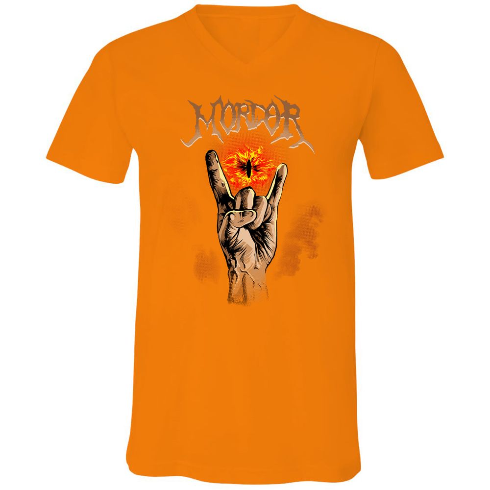 Unisex V-Neck T-Shirt - CK64JZ3K - Orange - 11