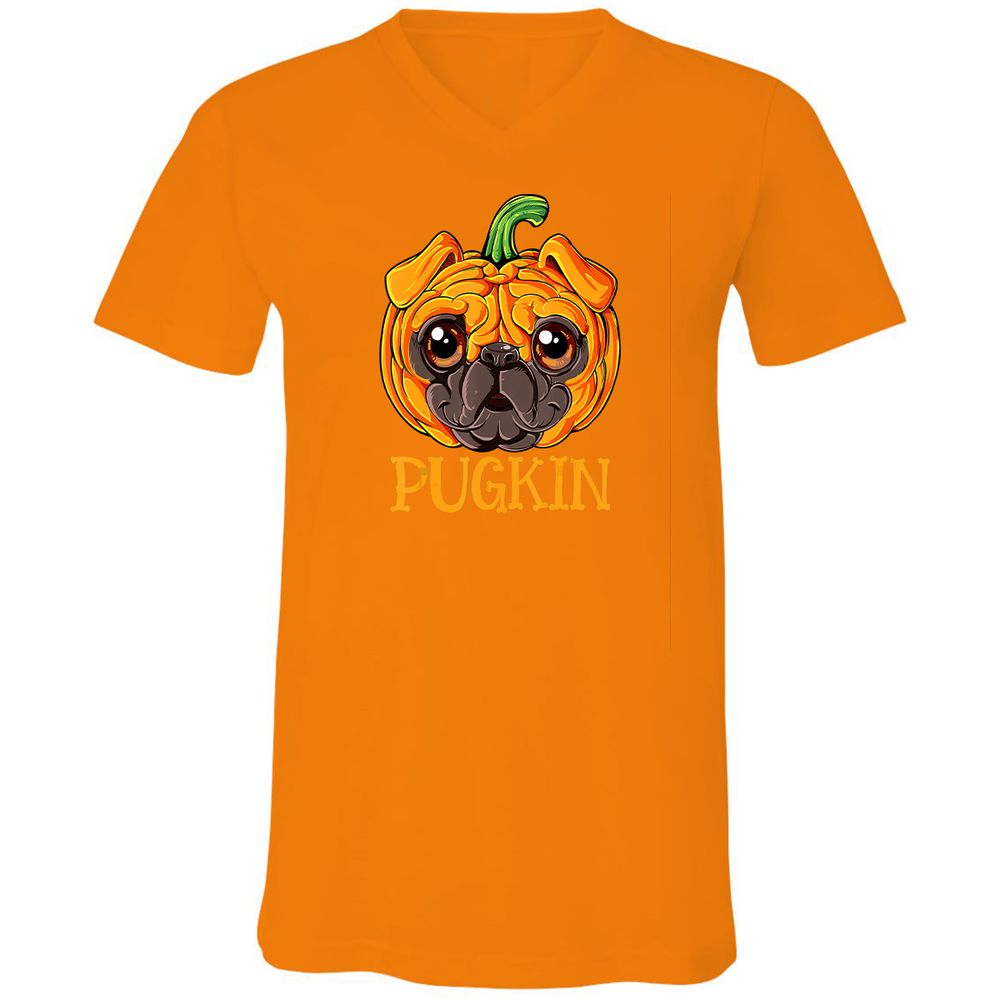 Unisex V-Neck T-Shirt - WGJYJFRY - Orange - 11