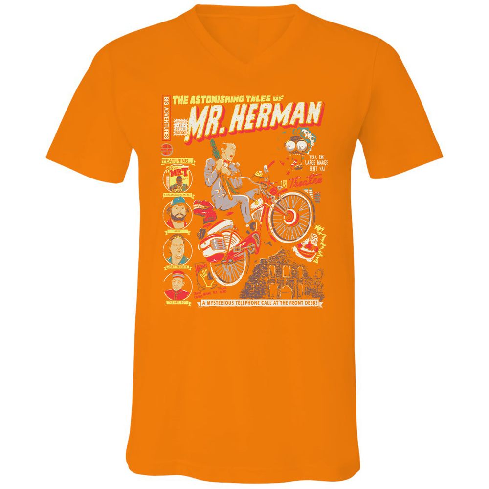 Unisex V-Neck T-Shirt - Z58PVYE9 - Orange - 11
