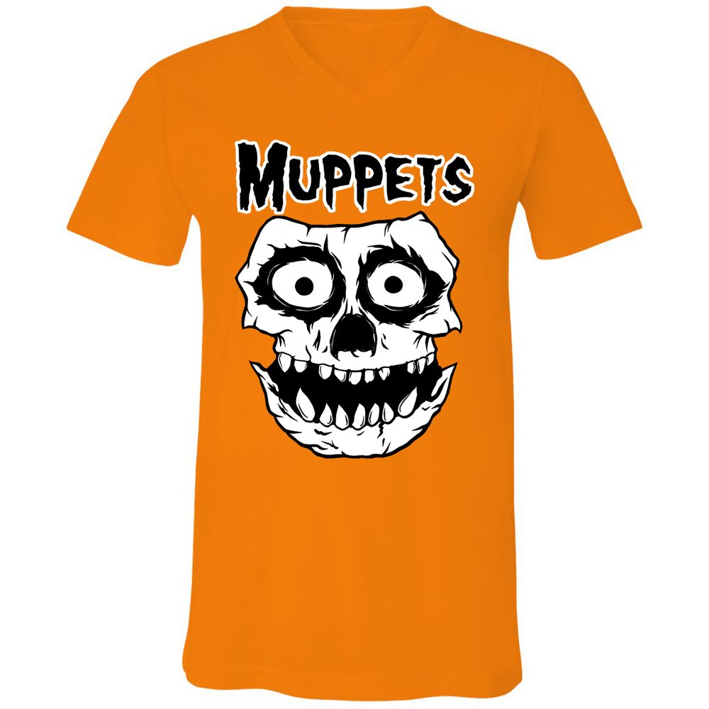 Unisex V-Neck T-Shirt - DCQUZY1C - Orange - 11