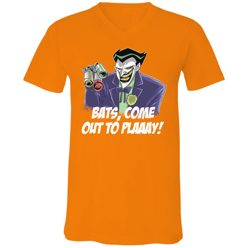 Unisex V-Neck T-Shirt - 9HKHLTE6 - Orange - 11