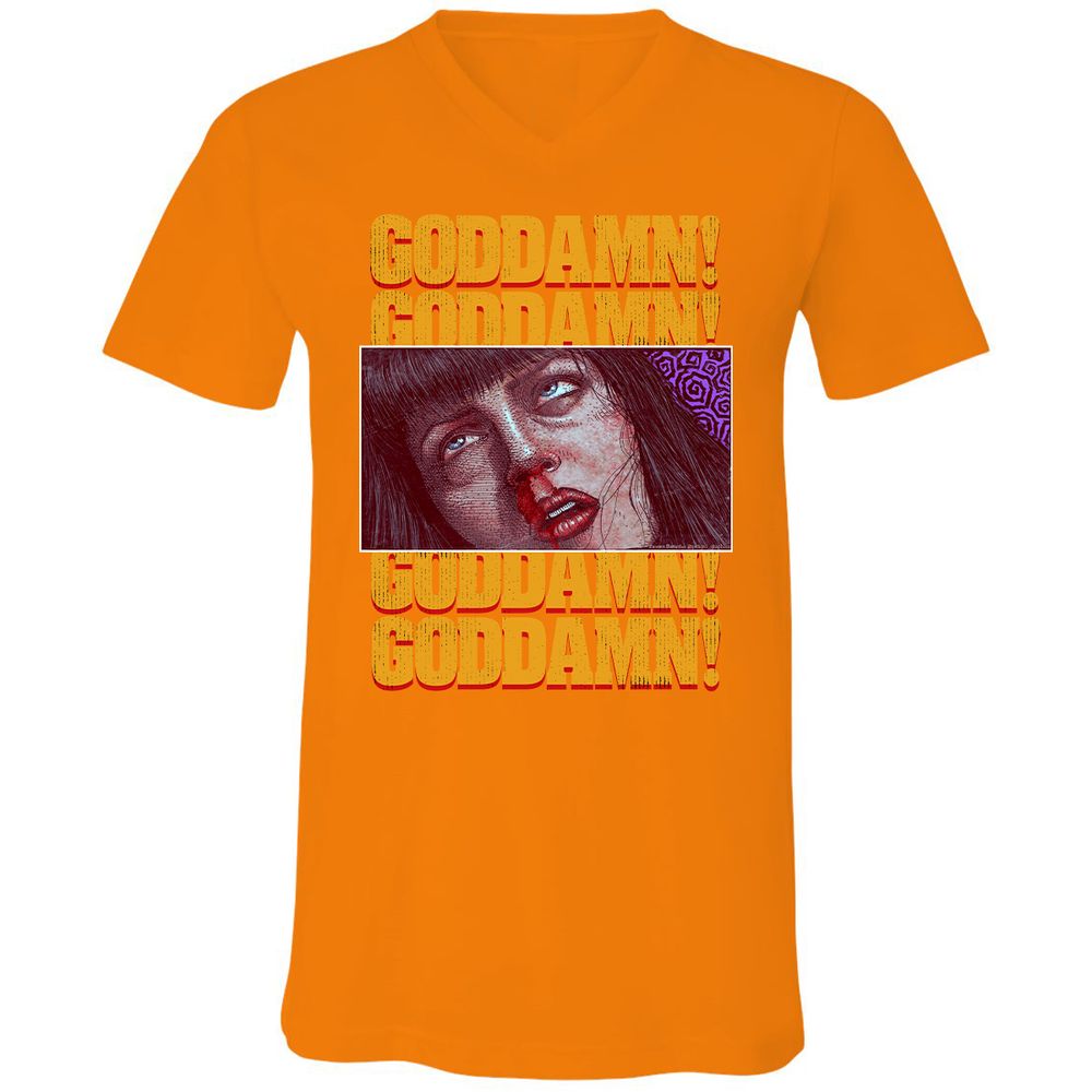 Unisex V-Neck T-Shirt - A4VPZZ6E - Orange - 11