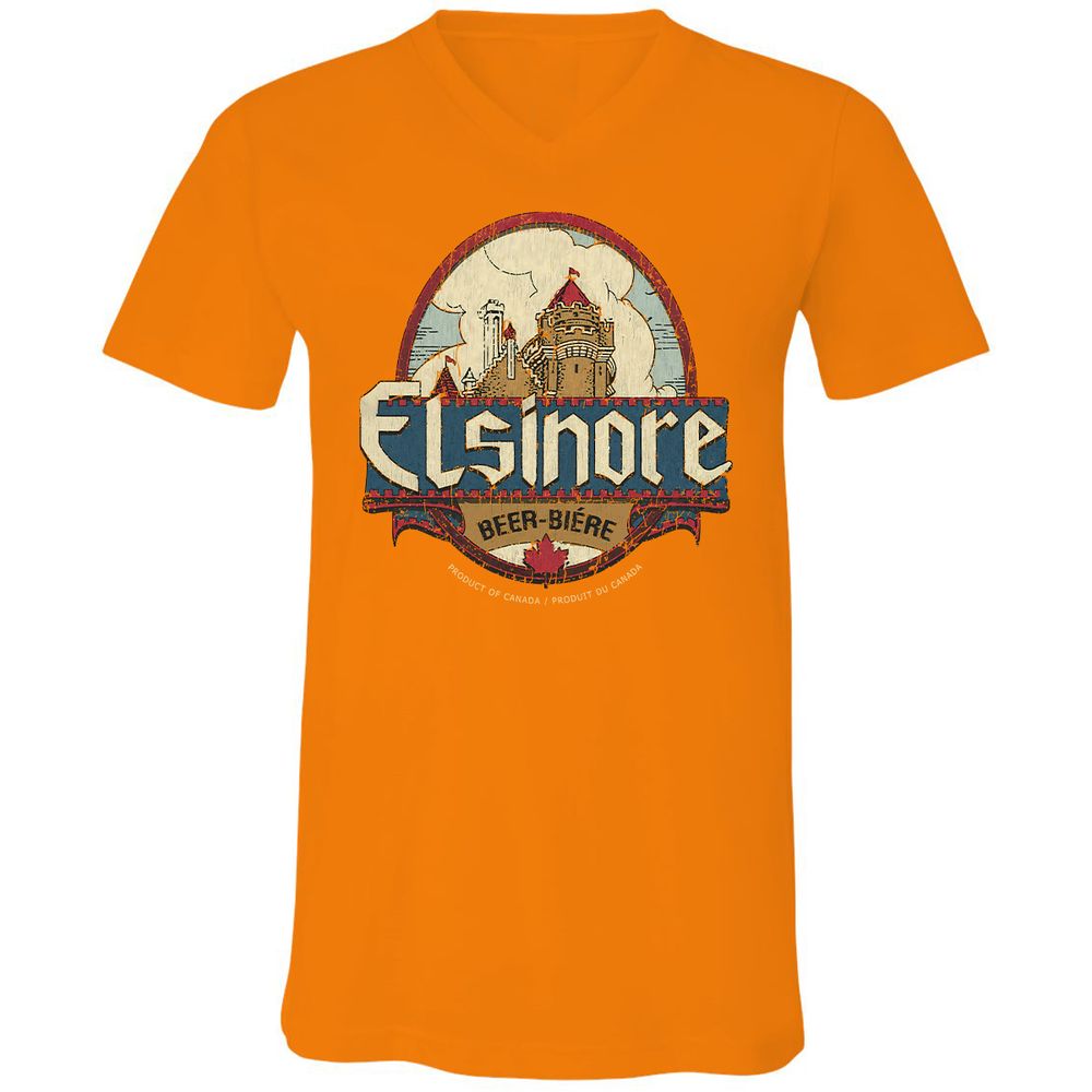 Unisex V-Neck T-Shirt - YF3AZGDX - Orange - 11