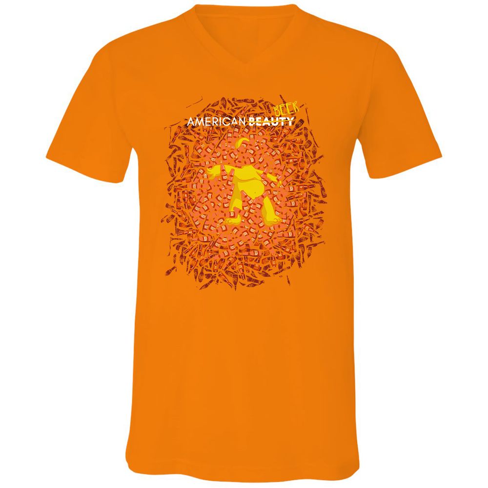 Unisex V-Neck T-Shirt - K9KWGCDF - Orange - 11