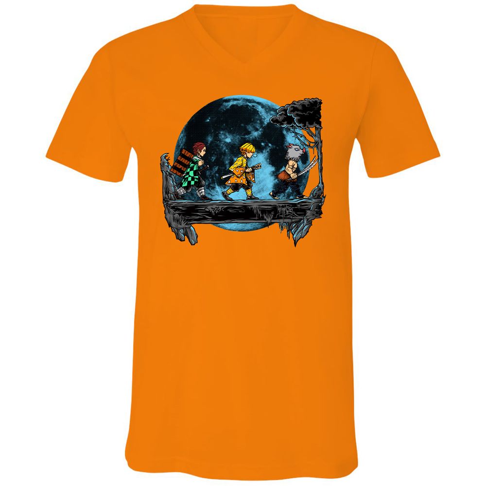 Unisex V-Neck T-Shirt - 97V2UERL - Orange - 11
