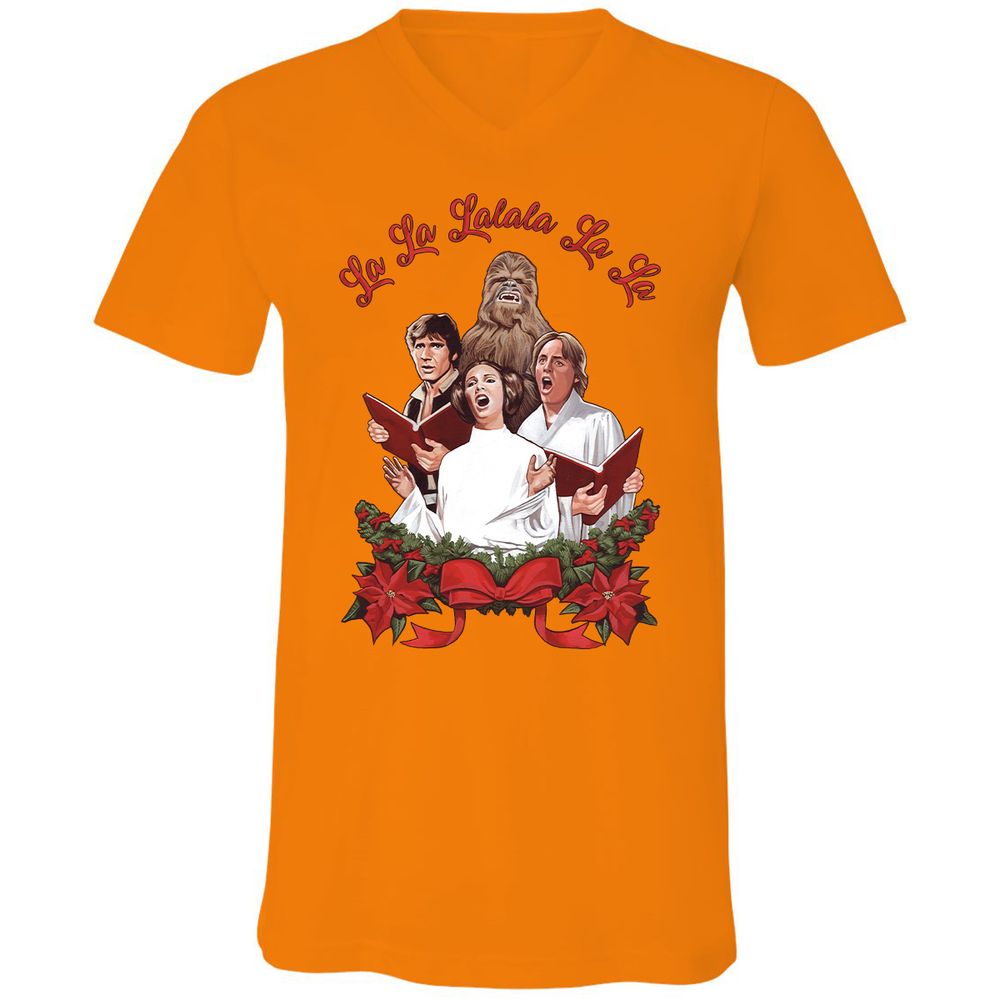 Unisex V-Neck T-Shirt - XASZMXJH - Orange - 11