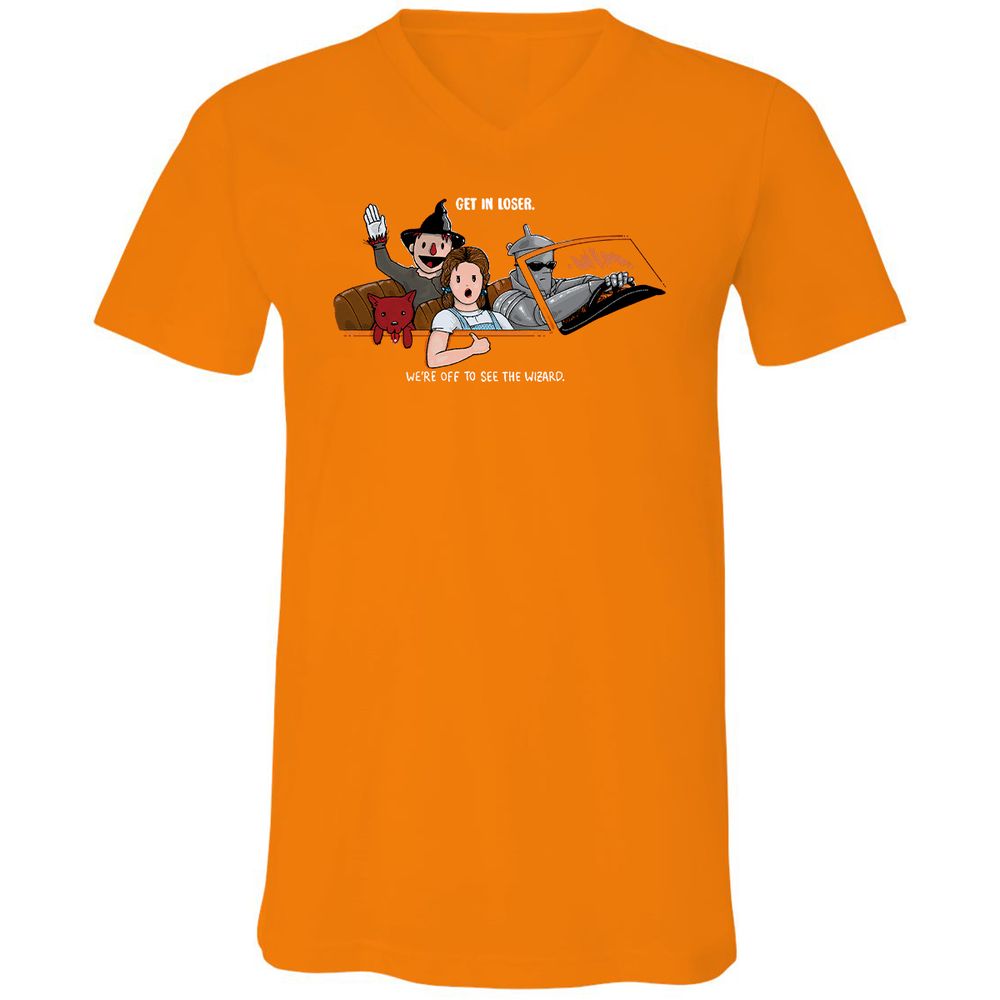 Unisex V-Neck T-Shirt - P6NACQG3 - Orange - 11