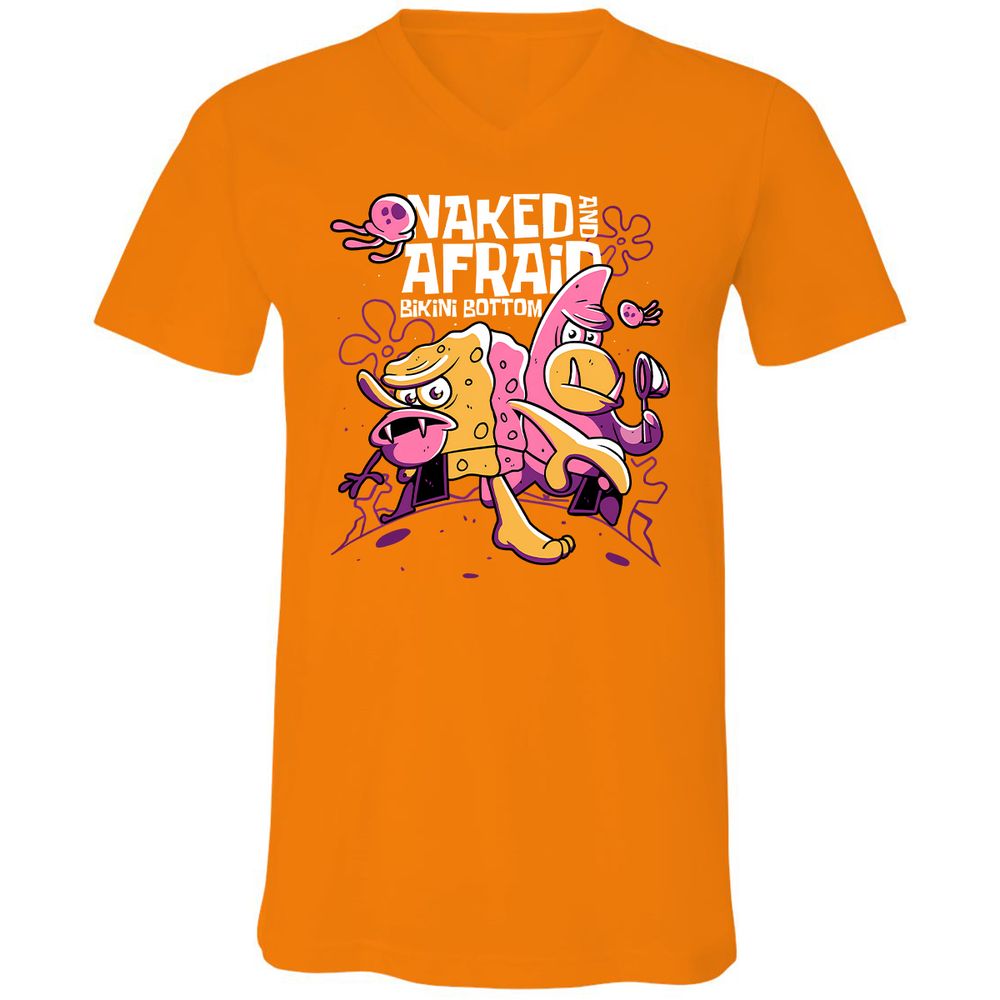 Unisex V-Neck T-Shirt - UNT6NFRV - Orange - 11