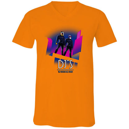 Unisex V-Neck T-Shirt - 4XWQ2HG3 - Orange - 11