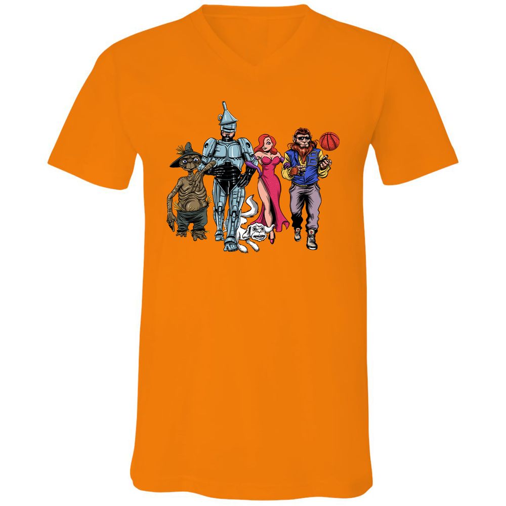 Unisex V-Neck T-Shirt - 5EU6JT4V - Orange - 11