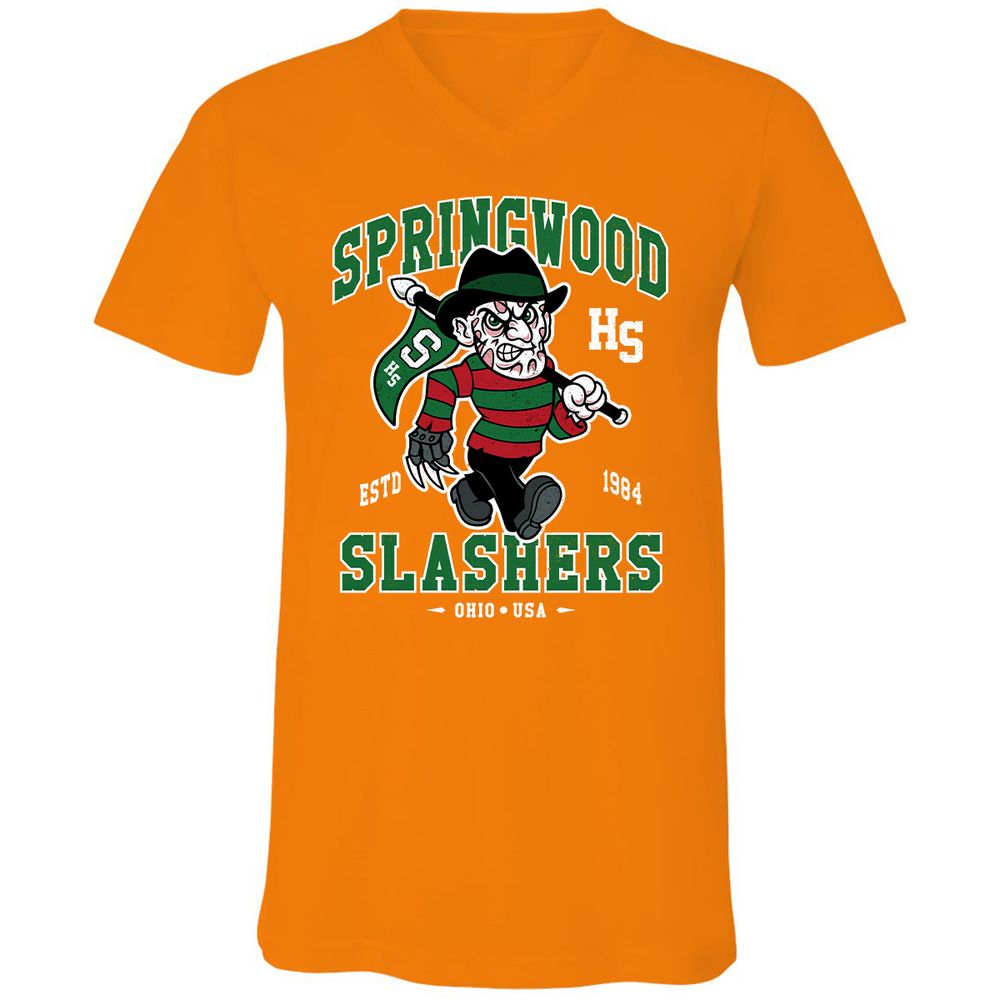 Unisex V-Neck T-Shirt - PNNKP9X3 - Orange - 11