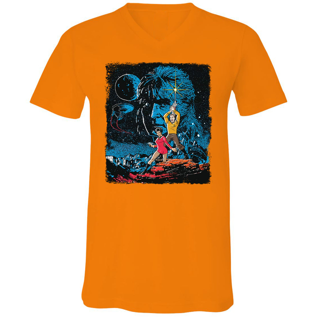 Unisex V-Neck T-Shirt - 1H4BHZW5 - Orange - 11