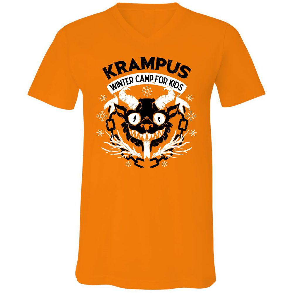 Unisex V-Neck T-Shirt - 2LC9QRG1 - Orange - 11