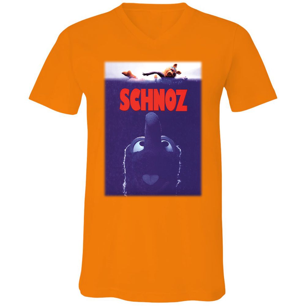 Unisex V-Neck T-Shirt - XKD9BX7R - Orange - 11