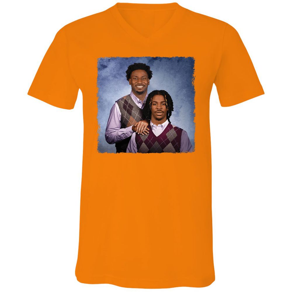 Unisex V-Neck T-Shirt - VYBMJJM1 - Orange - 11