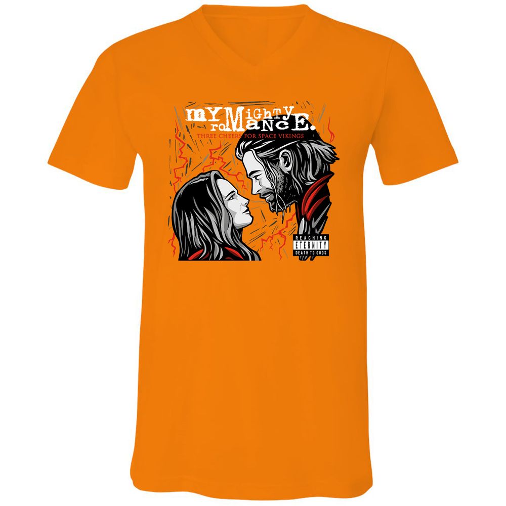 Unisex V-Neck T-Shirt - 6XA4SUT5 - Orange - 11