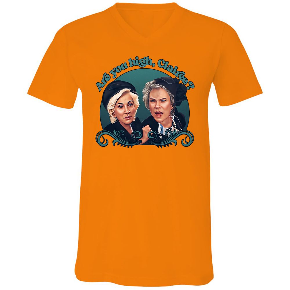 Unisex V-Neck T-Shirt - Q7DRMYXD - Orange - 11