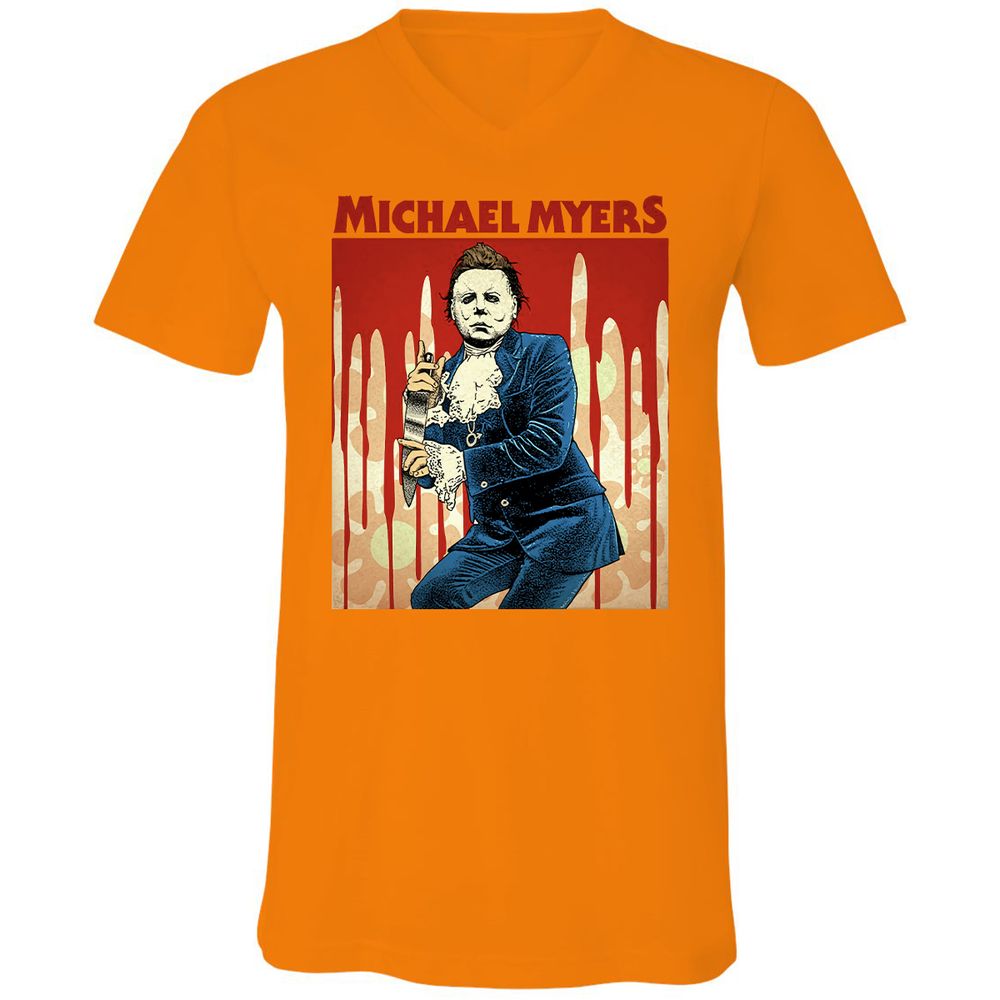 Unisex V-Neck T-Shirt - 5QMSAYPT - Orange - 11