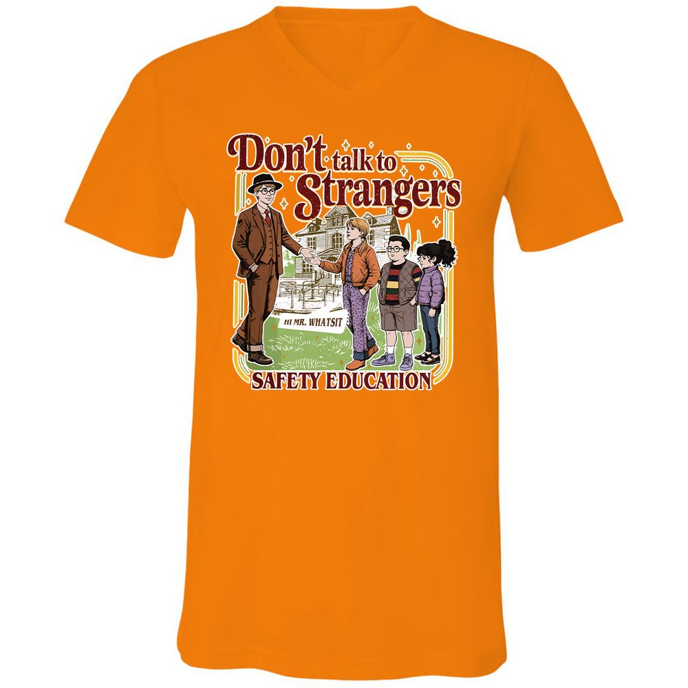 Unisex V-Neck T-Shirt - TQCDD7PT - Orange - 11
