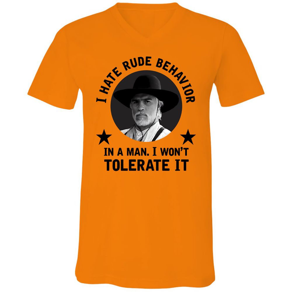 Unisex V-Neck T-Shirt - ERQY7DTT - Orange - 11