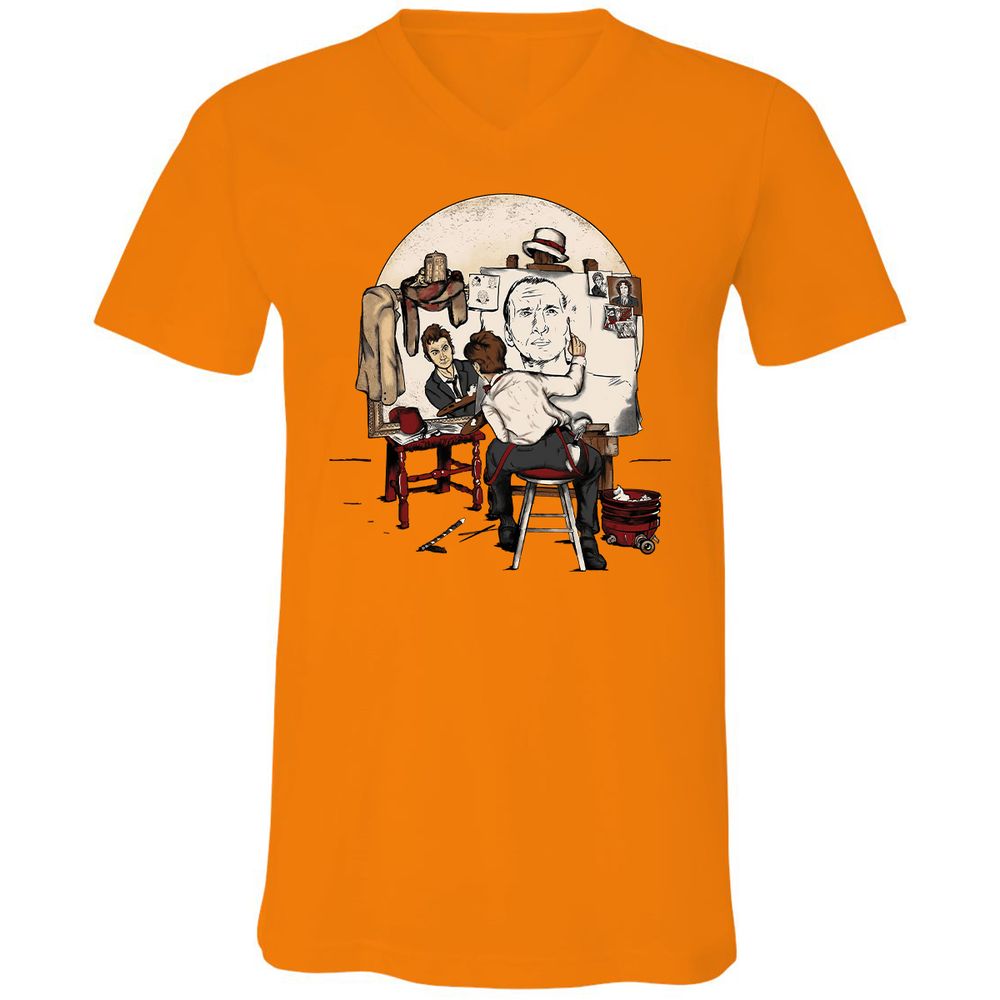 Unisex V-Neck T-Shirt - YFNADRQY - Orange - 11