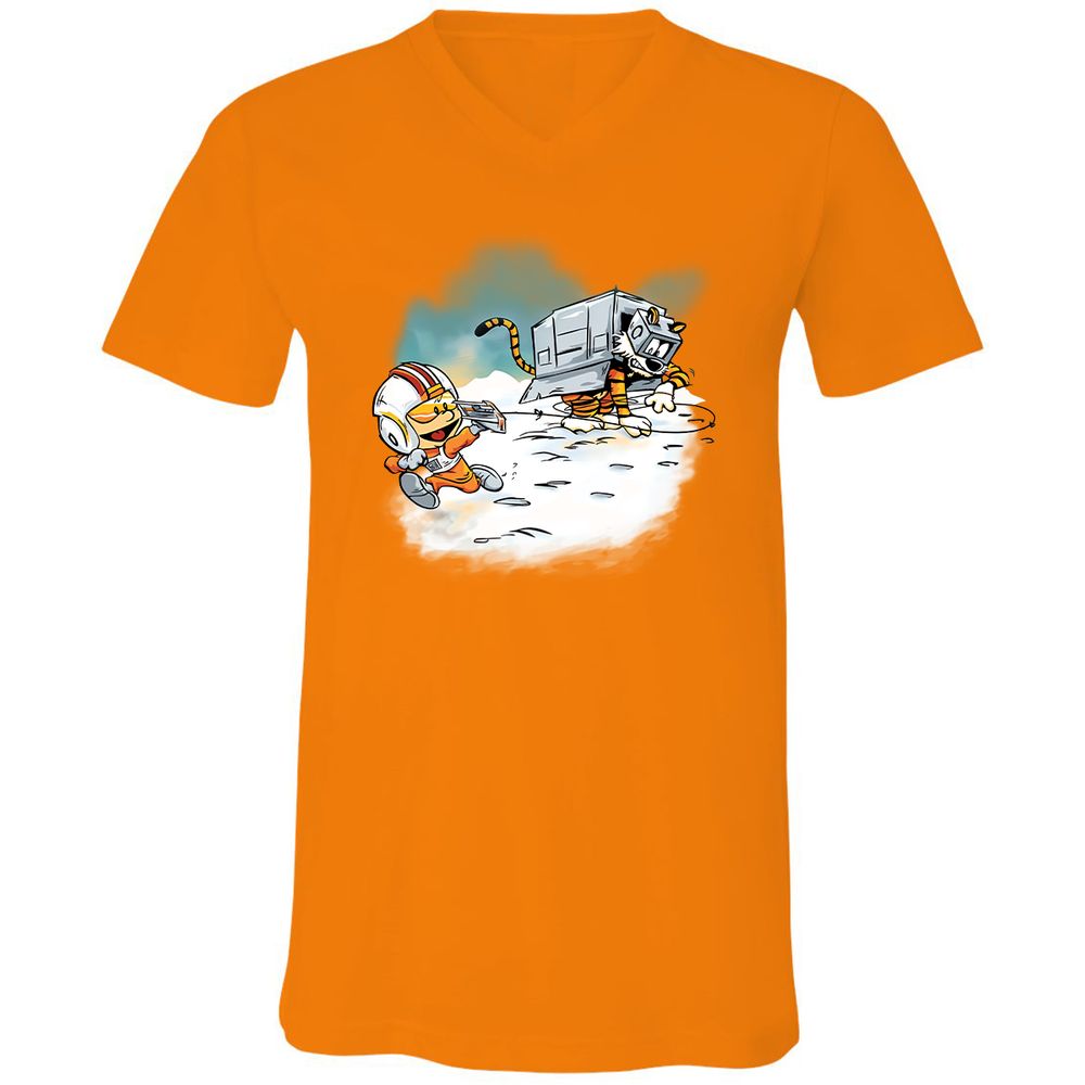 Unisex V-Neck T-Shirt - 8GXEC35N - Orange - 11