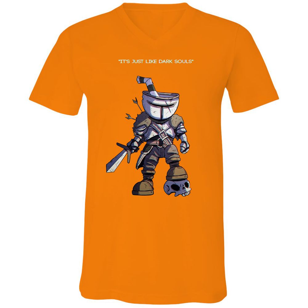 Unisex V-Neck T-Shirt - K9KEENSN - Orange - 11