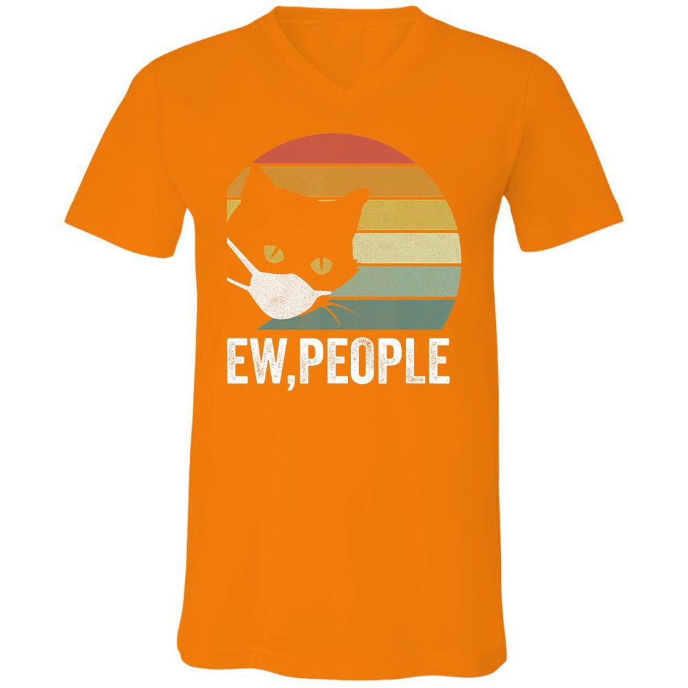 Unisex V-Neck T-Shirt - 89UZW9LN - Orange - 11