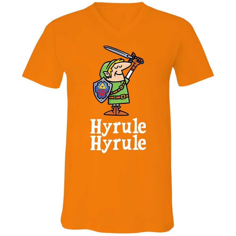 Unisex V-Neck T-Shirt - XAMQF8HW - Orange - 11