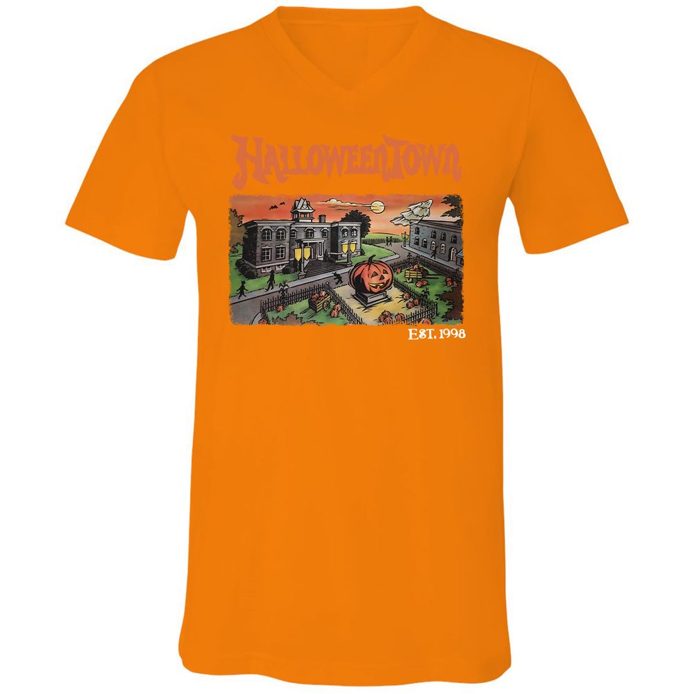Unisex V-Neck T-Shirt - G9C47DTV - Orange - 11