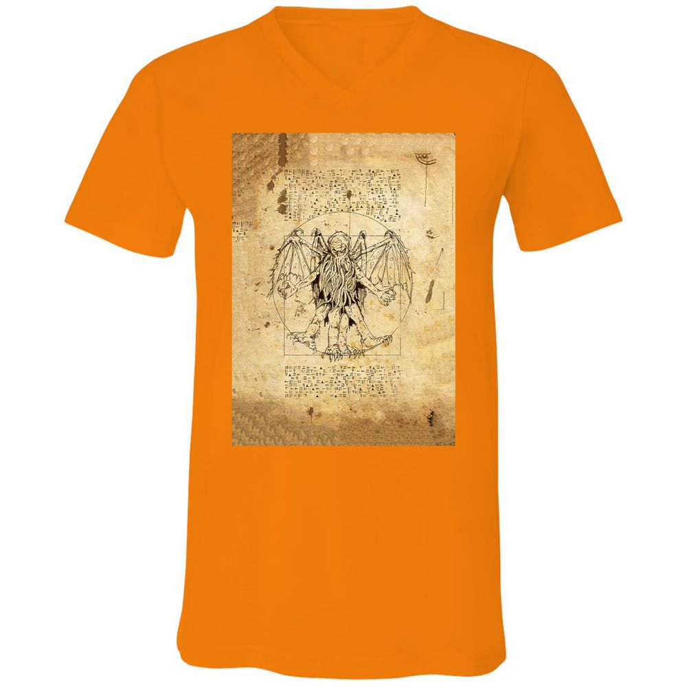 Unisex V-Neck T-Shirt - CUMB8MBL - Orange - 11