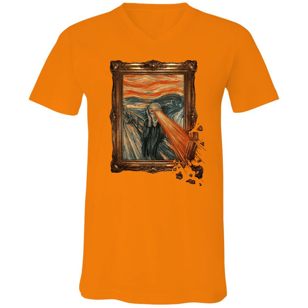 Unisex V-Neck T-Shirt - T6C52GF8 - Orange - 11