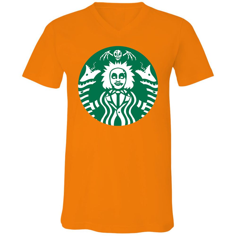 Unisex V-Neck T-Shirt - TJUA6E6P - Orange - 11
