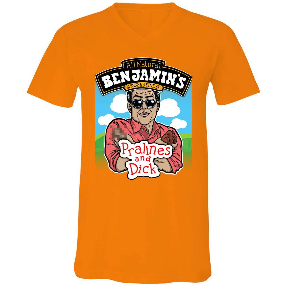 Unisex V-Neck T-Shirt - PN6APKQX - Orange - 11
