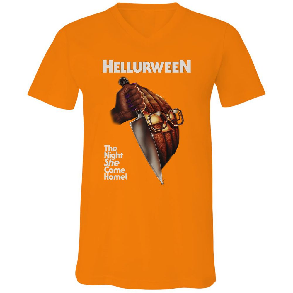 Unisex V-Neck T-Shirt - DZZT4R4M - Orange - 11
