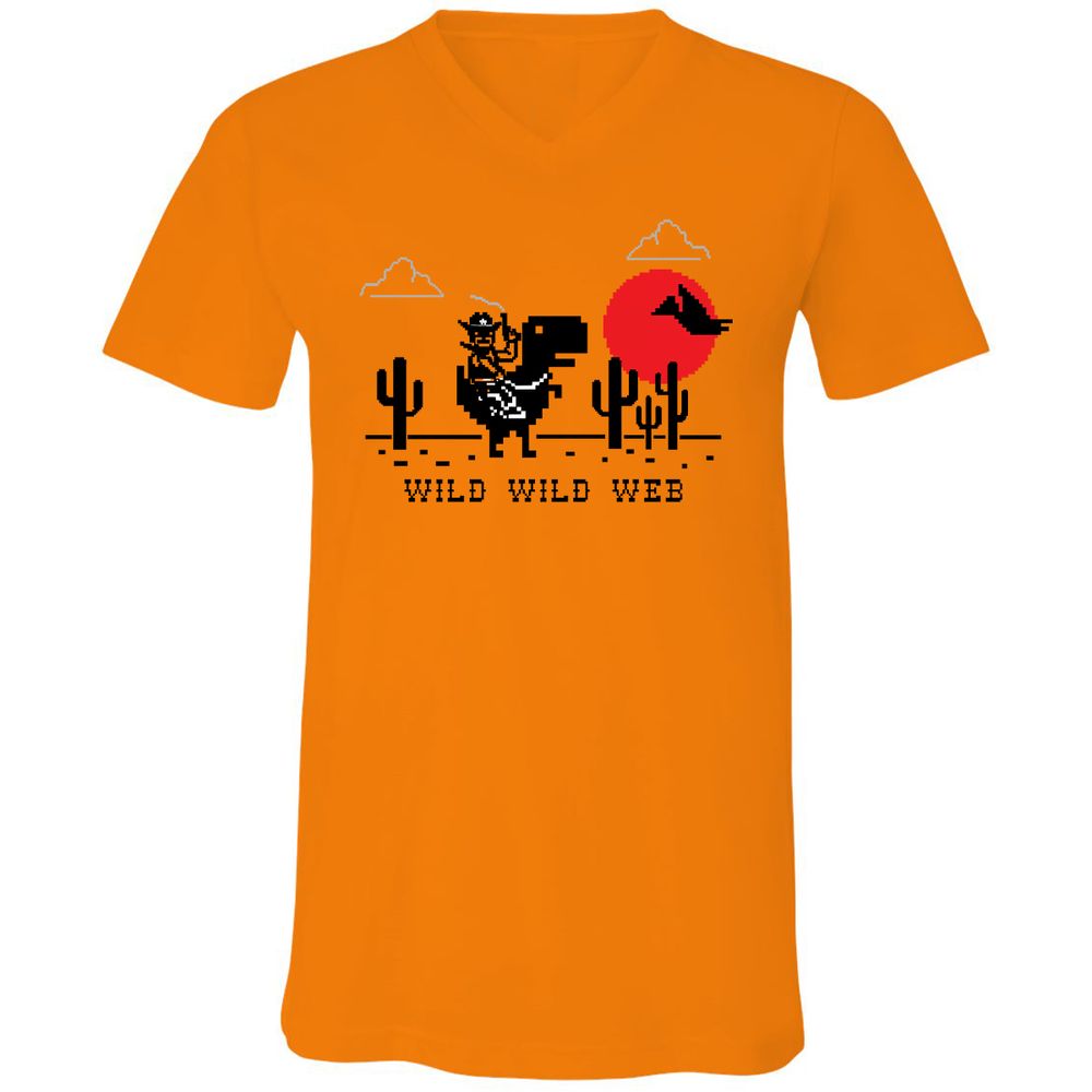 Unisex V-Neck T-Shirt - MFUMP5DT - Orange - 11