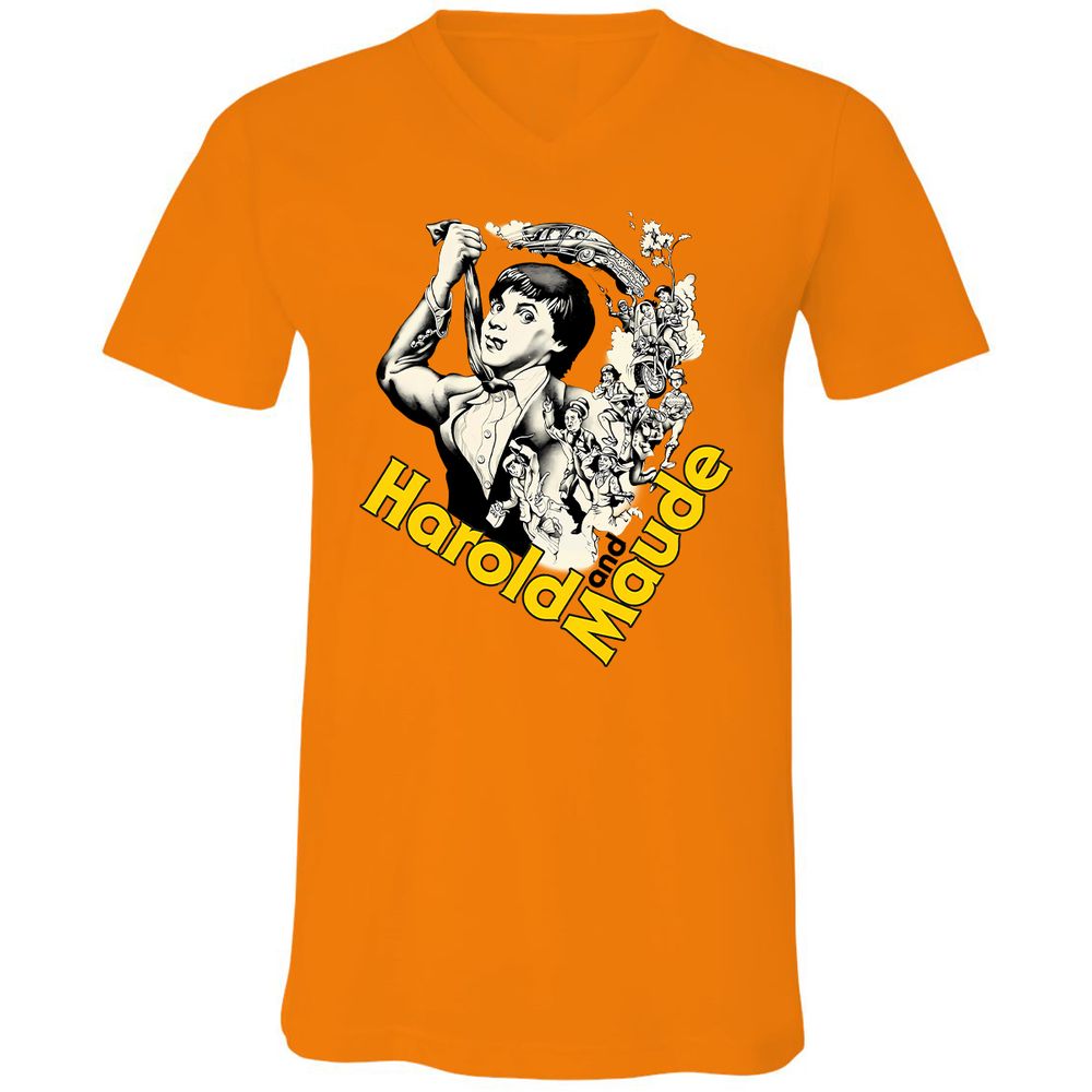Unisex V-Neck T-Shirt - CB43KTH5 - Orange - 11