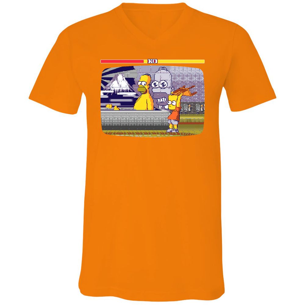 Unisex V-Neck T-Shirt - EF6UCR3M - Orange - 11