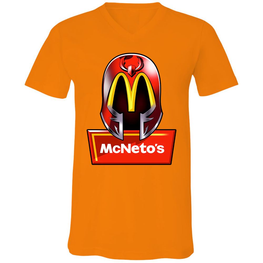 Unisex V-Neck T-Shirt - HYNFPWGR - Orange - 11