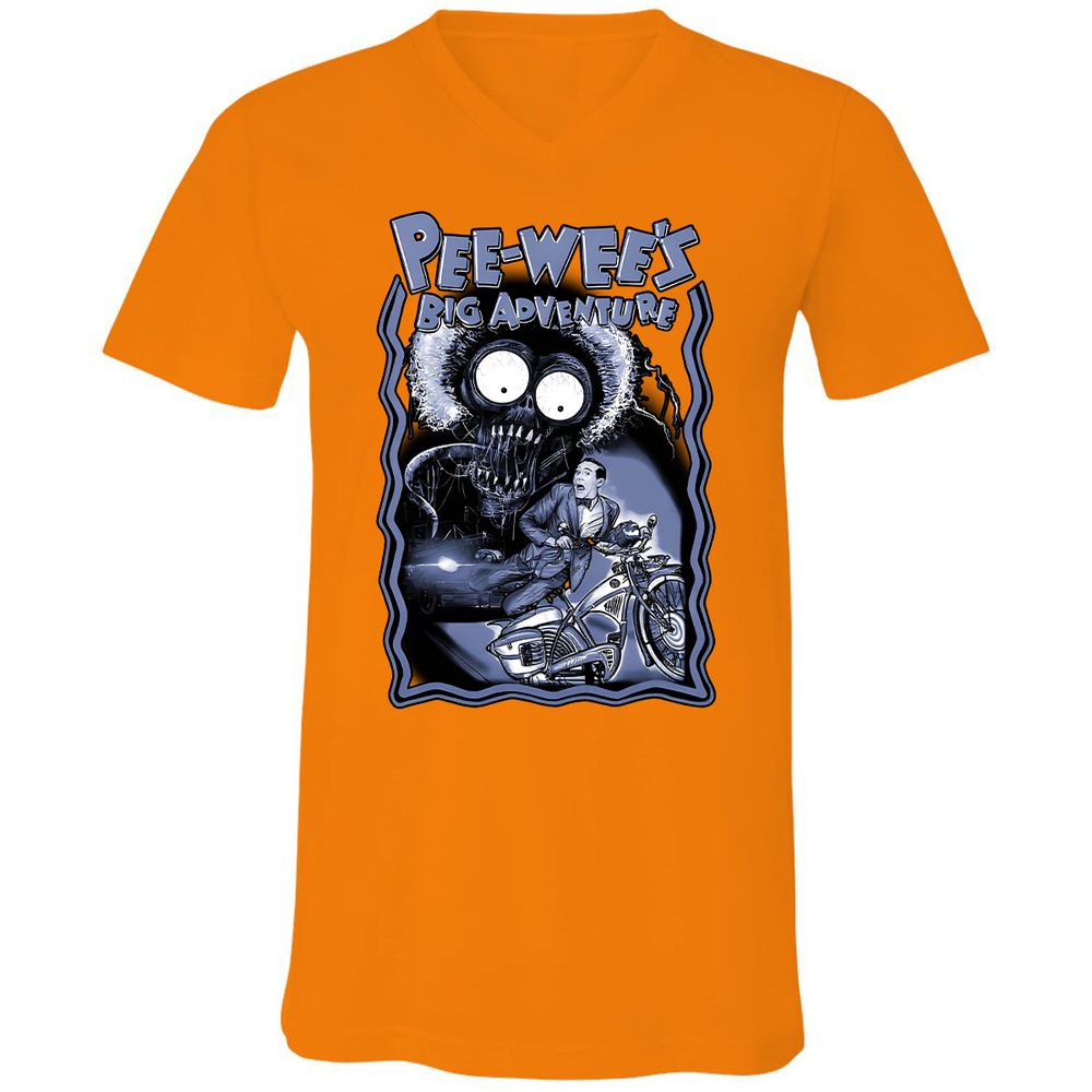 Unisex V-Neck T-Shirt - K518JZC9 - Orange - 11