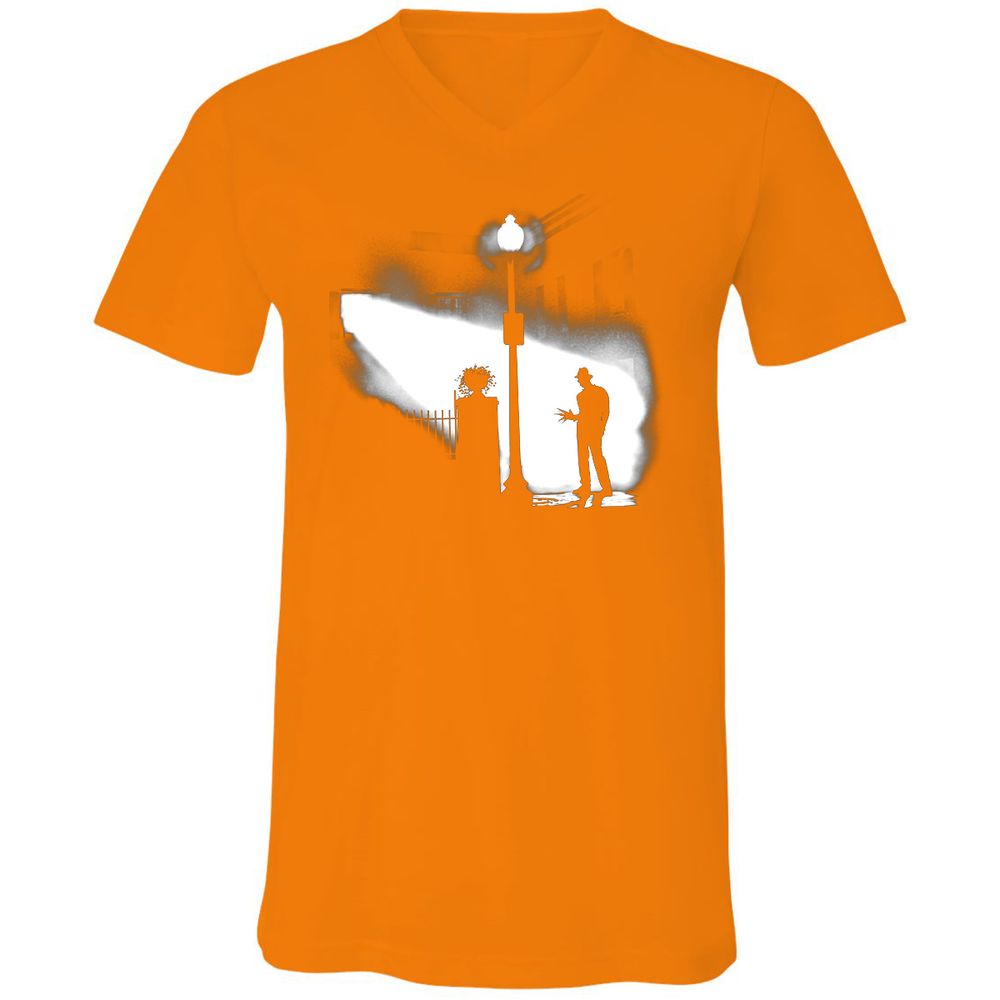 Unisex V-Neck T-Shirt - ZKA5L1MQ - Orange - 11