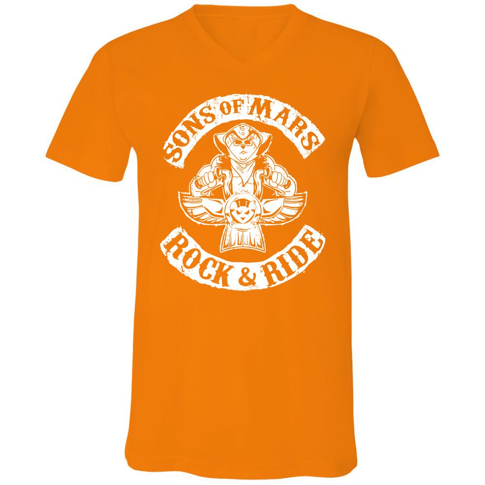 Unisex V-Neck T-Shirt - ZUHNMGB4 - Orange - 11