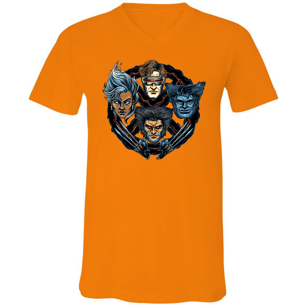 Unisex V-Neck T-Shirt - FM3ZVYML - Orange - 11