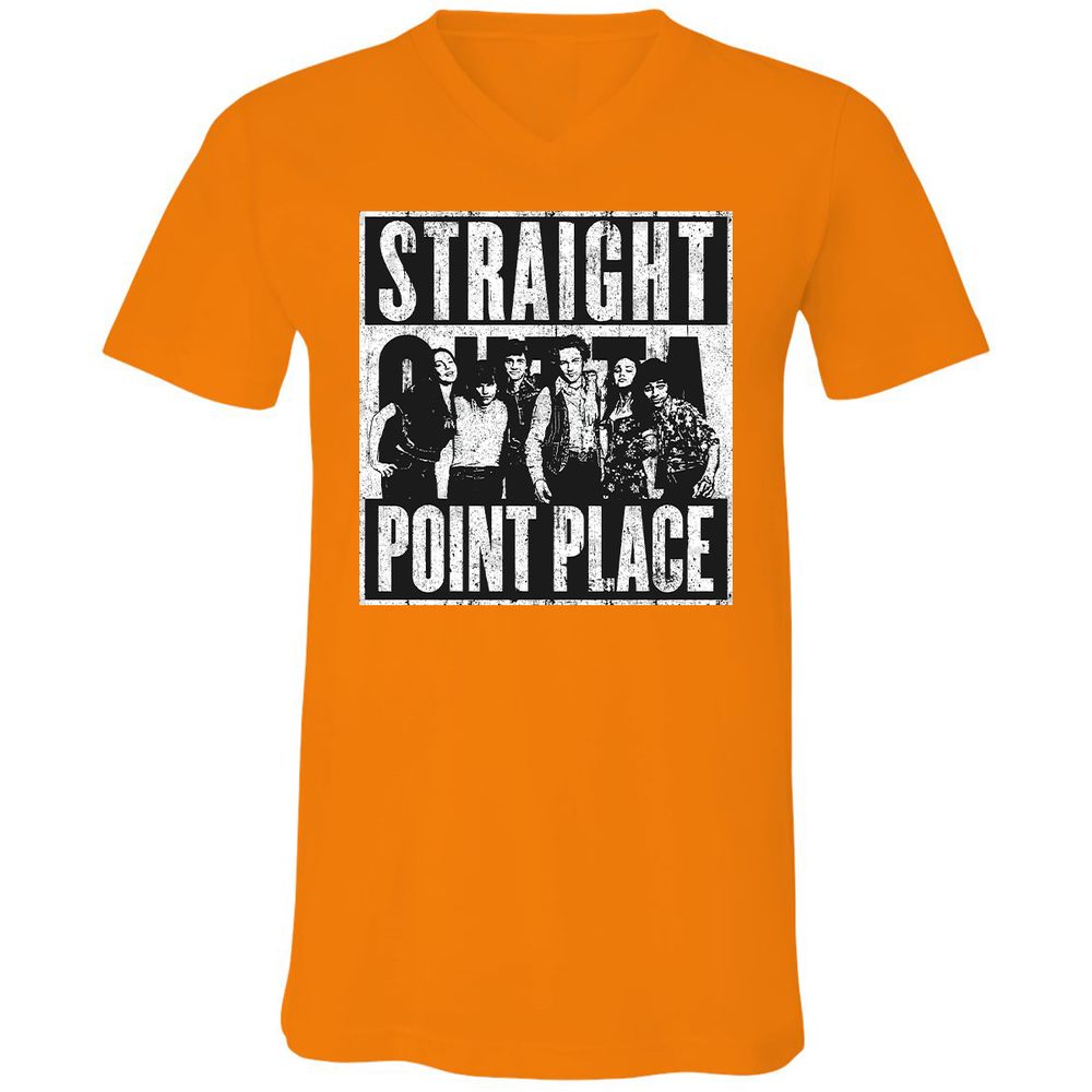 Unisex V-Neck T-Shirt - 49ZE5VGG - Orange - 11