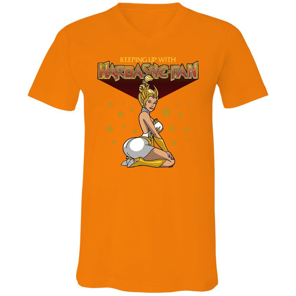 Unisex V-Neck T-Shirt - KAQ5WJZ5 - Orange - 11