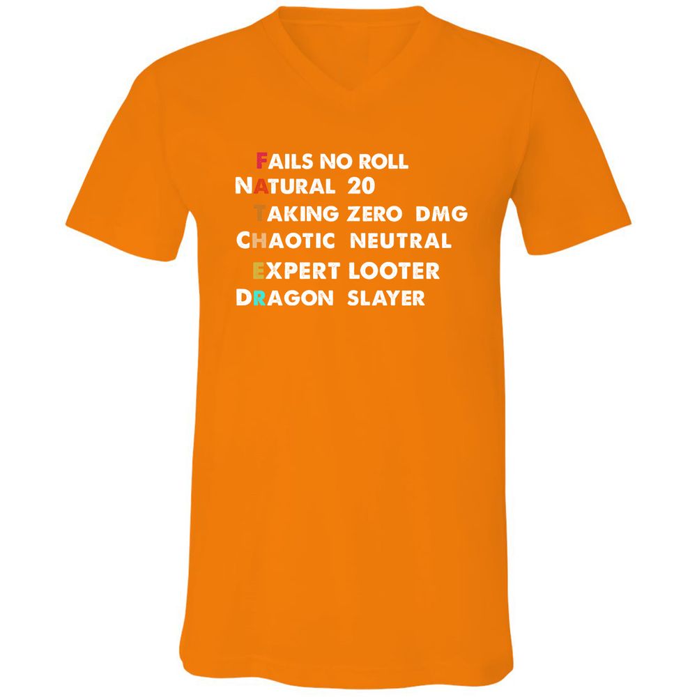 Unisex V-Neck T-Shirt - NH4F74H6 - Orange - 11