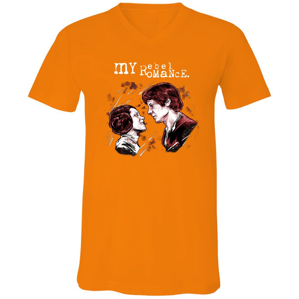 Unisex V-Neck T-Shirt - HQBVSFTR - Orange - 11