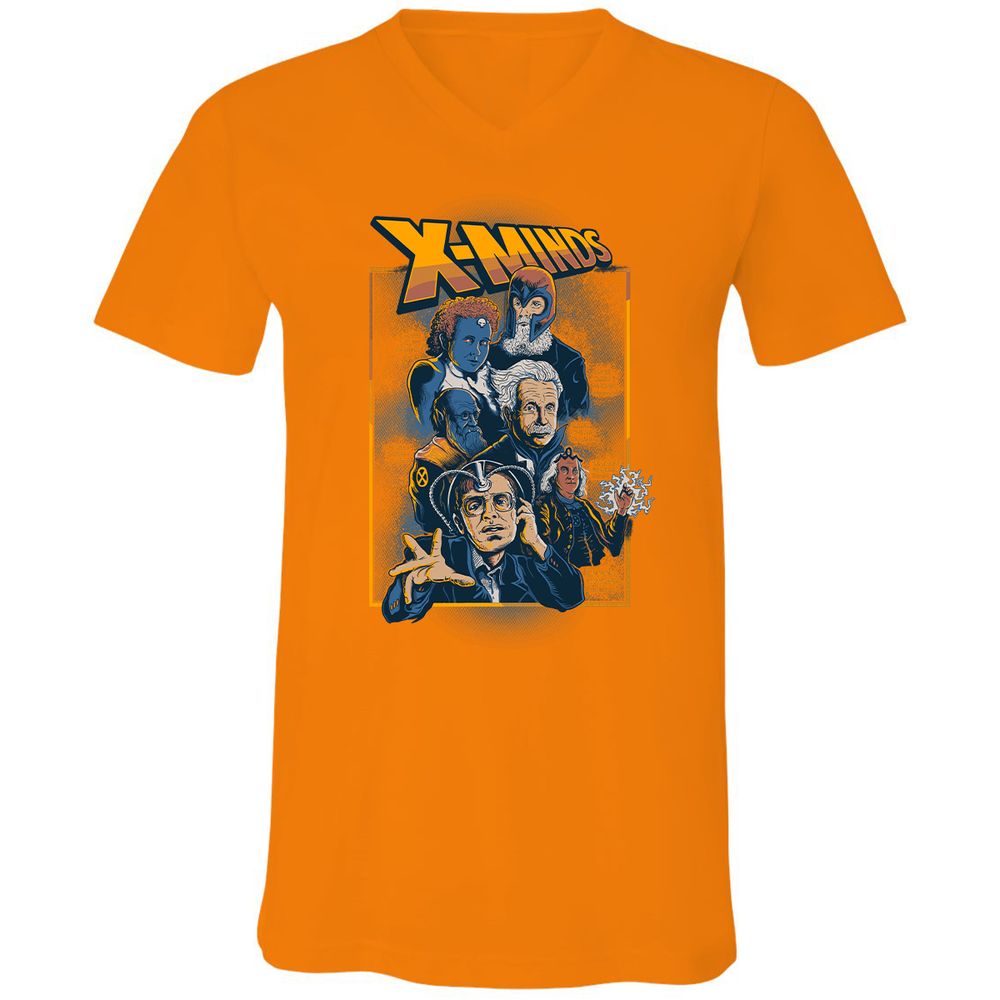Unisex V-Neck T-Shirt - KH6CH7RS - Orange - 11