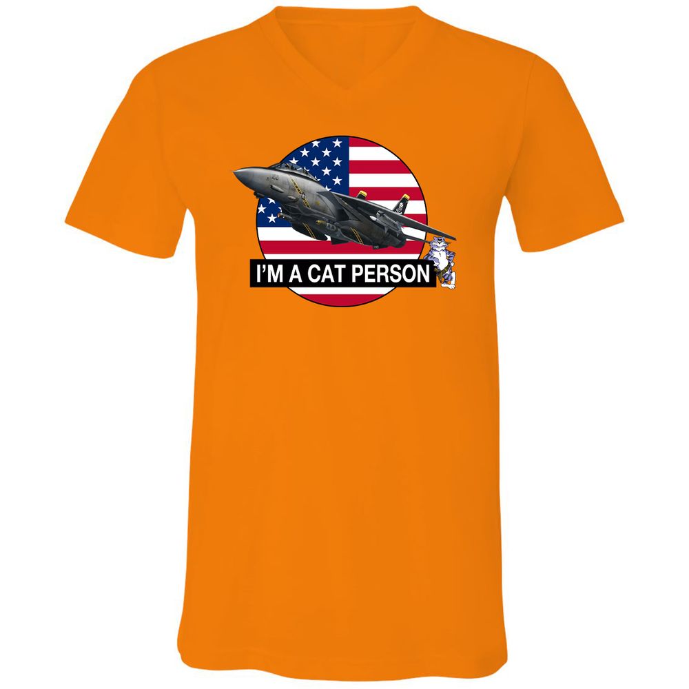Unisex V-Neck T-Shirt - 4ZERJVXQ - Orange - 11
